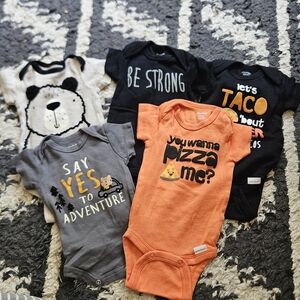 Orange and Gray Kids One Piece Set